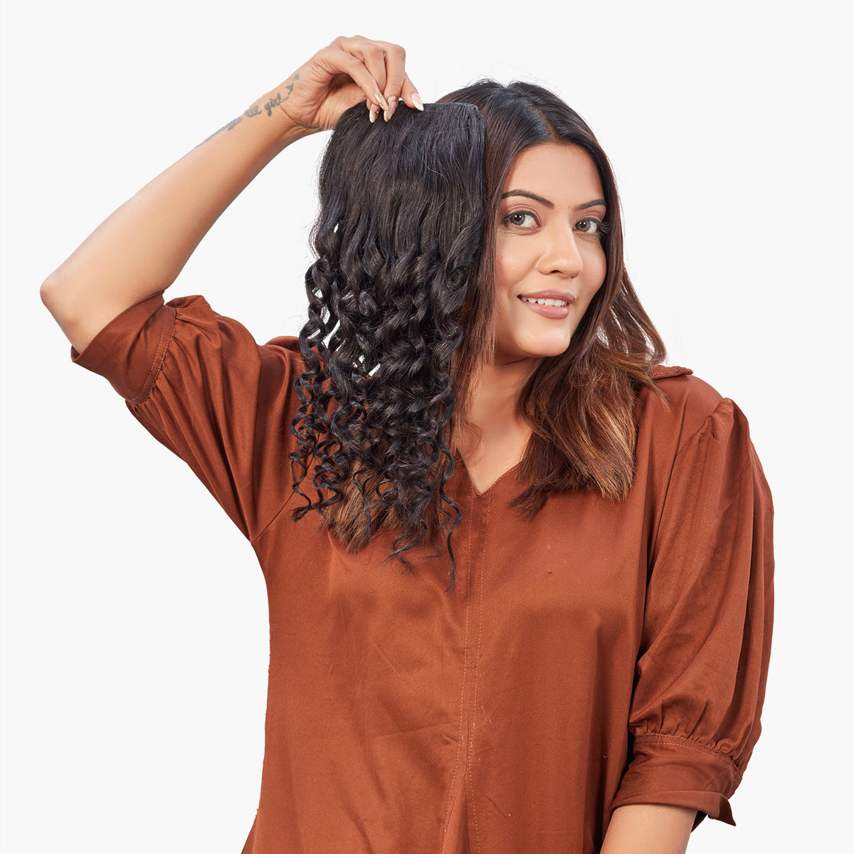Super 1 Set Volumizer Natural Black - Curly | Ewa Hair